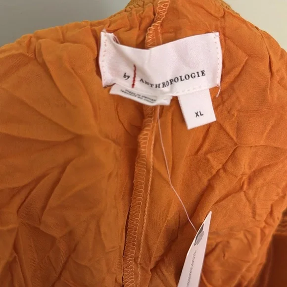 New Anthropologie Cheri Ruffle Tulle Elastic Waist Orange Preppy Midi Skirt XL - Picture 6 of 11